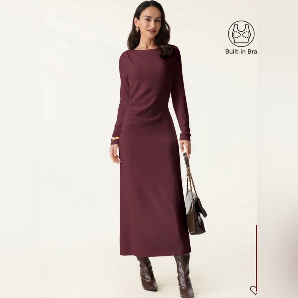 OGL ProWarm Slimming Boatneck Tucked Midi Brami Dress